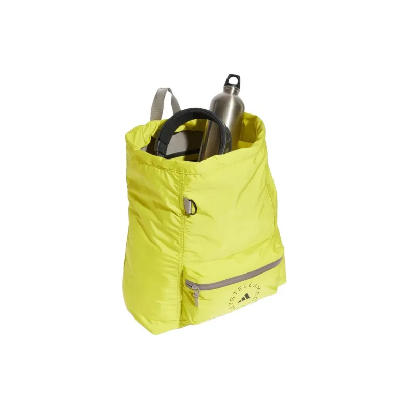 Adidas Stella McCartney Collaboration Recycled Polyester Plain Weave Fabric Backpack Women's Yellow-3