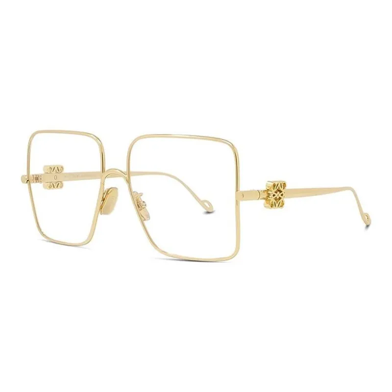 LOEWE Metal Square Eyeglass Frames Men's Gold-0