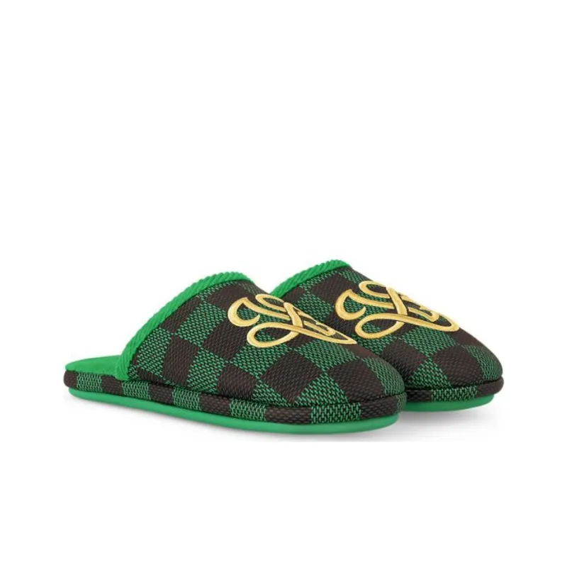 LOUIS VUITTON Lv Palace Slipper Damier Pop Green-2