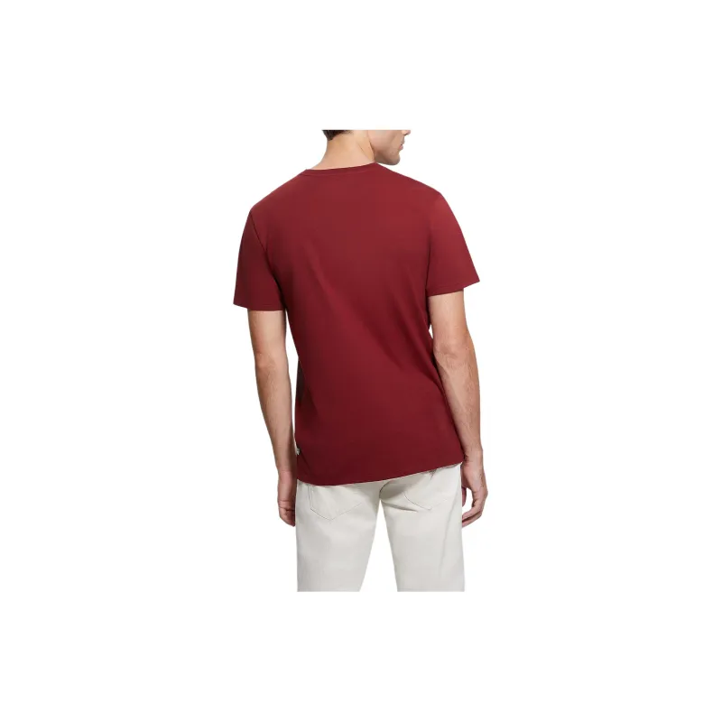 GUESS Eco Embroidered Logo Tee T-Shirt Men's Red-1