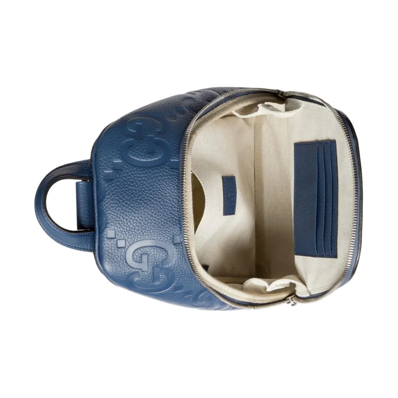 GUCCI Leather Shoulder Bag Crossbody Bag Large Size Men's Blue-5