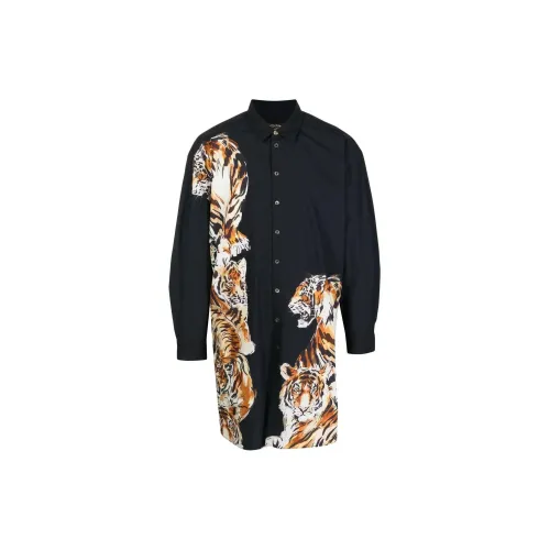 CAMILLA Tiger-print Long-line Shirt