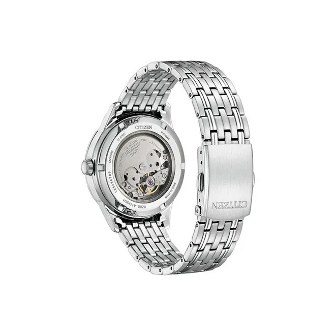 CITIZEN Automatic Mechanical Movement Stainless Steel Strap Watch Unisex White Dial NY405062A-1