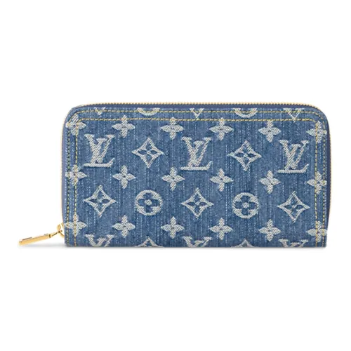 LOUIS VUITTON Zippy Wallet Monogram Blue Denim