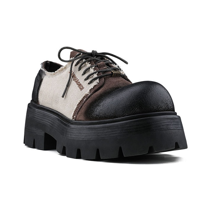 国内で当店のみ Hanqiaoriji - Thick Sole Derby Leather Shoes Hanqiaoriji – Copping Zone