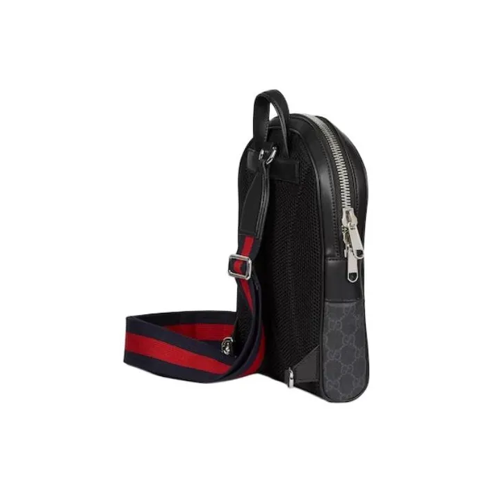 GUCCI Canvas With Leather Handbag, Shoulder Bag, Crossbody Bag Men's Black-4