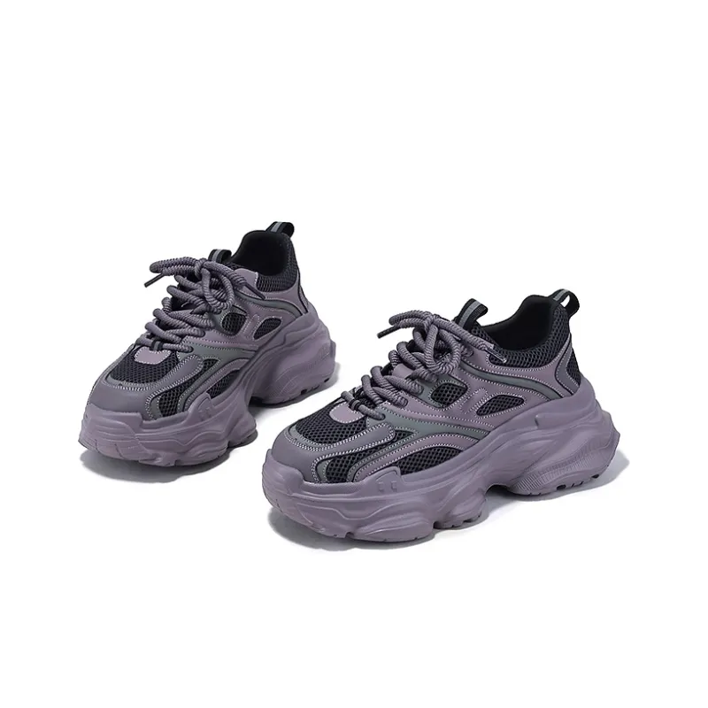 SELAIYA Slip Resistant Lightweight Height Increasing Low Top Chunky Sneakers Women's-2