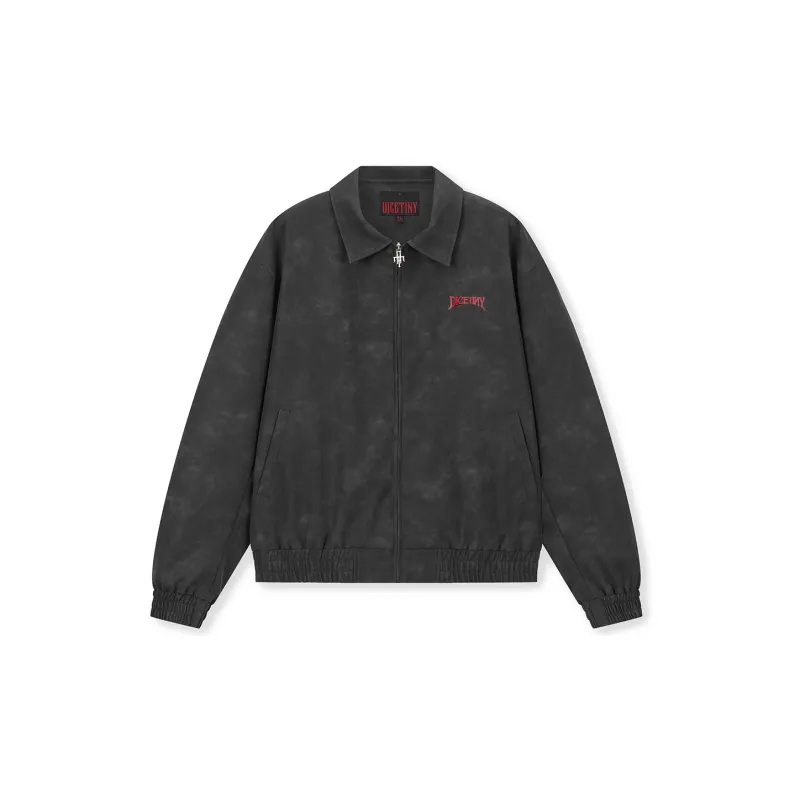 DICETINY Leather Jacket Unisex Charcoal Black-1