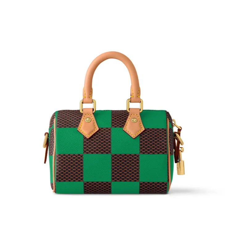 LOUIS VUITTON Nano Speedy Bandoulière Damier Pop Green-2