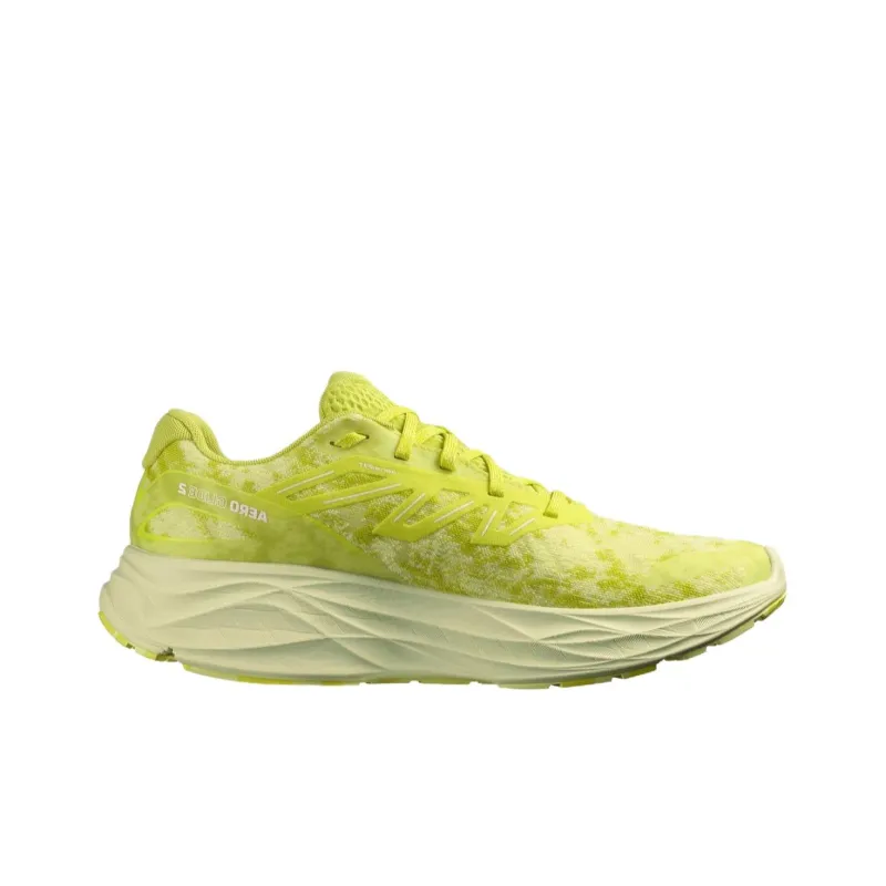 SALOMON AERO GLIDE 2 Cushioning Low Top Casual Running Shoes Men's Yellow Green-1