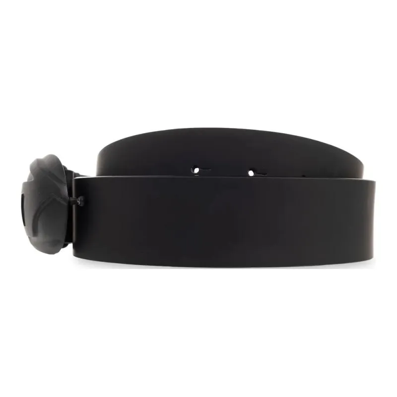 DIESEL Badge Design Leather Belts Men's Black -1
