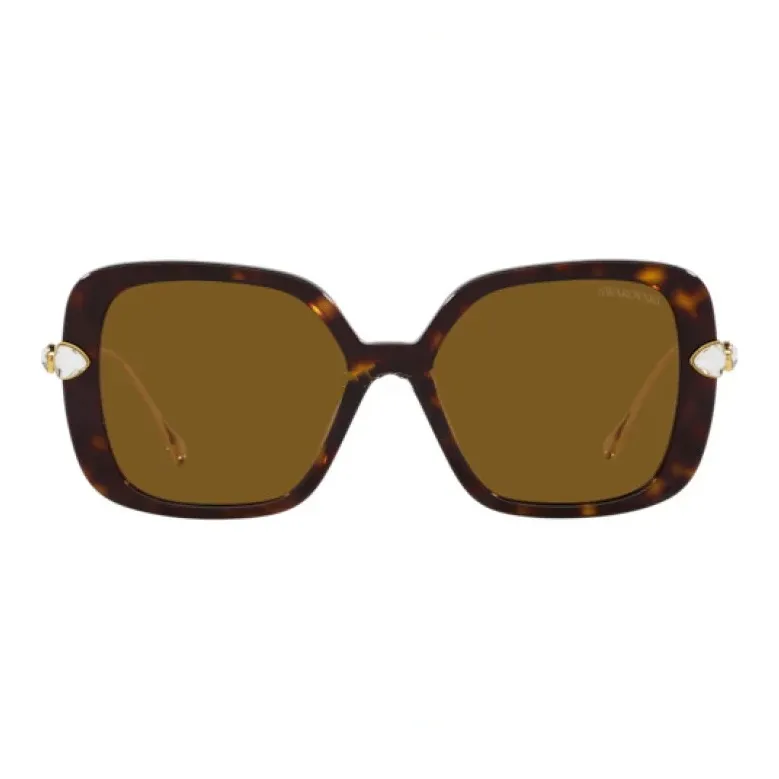 Swarovski Irregular Shape Sunglasses Women's Tortoiseshell-0