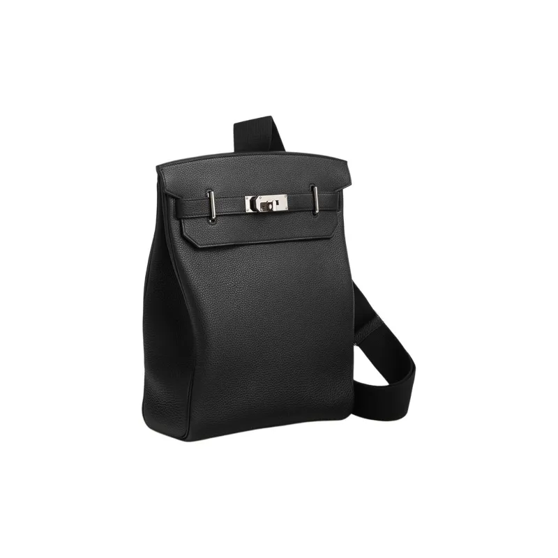 HERMES Hac A Dos Togo Calfskin Crossbody Bag Shoulder Bag Large Size Unisex 89 Noir Black-1