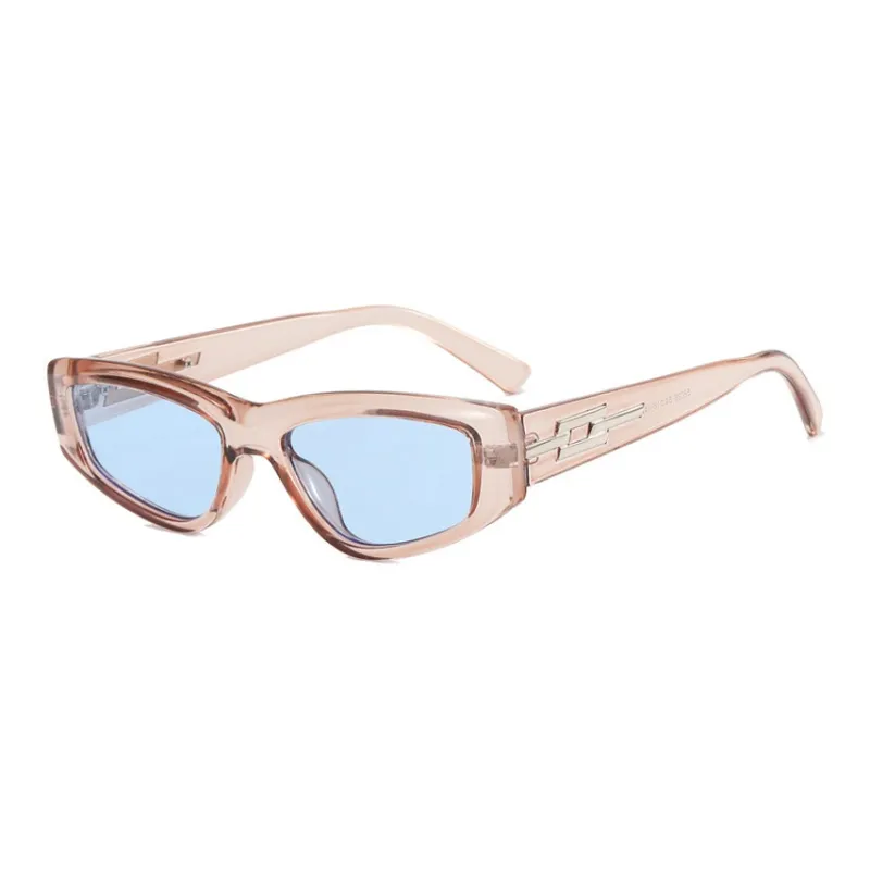 PLASTIC BRAIN Butterfly Sunglasses Unisex Champagne Transparent Green-0