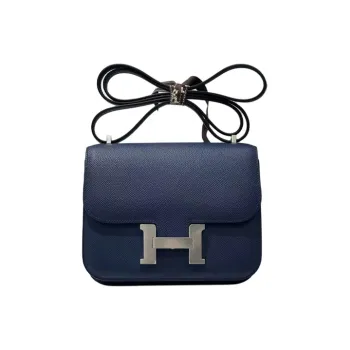 HERMES Constance Epsom Leather Shoulder Bag Crossbody Bag Mini Women's 7U Navy Navy