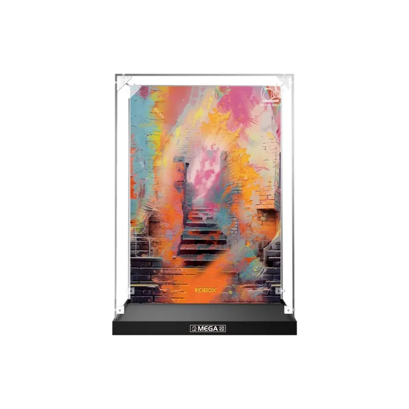 KGBOX Bubbles Mat Molly Jean Michel Basquiat 400% Doll Acrylic Figure Display Case Model Accessories-5