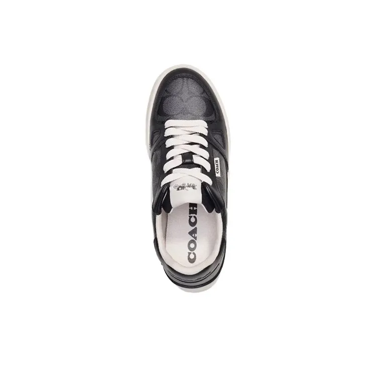 COACH Wear Resistant Low Top Skateboard Shoes Women's Black-3