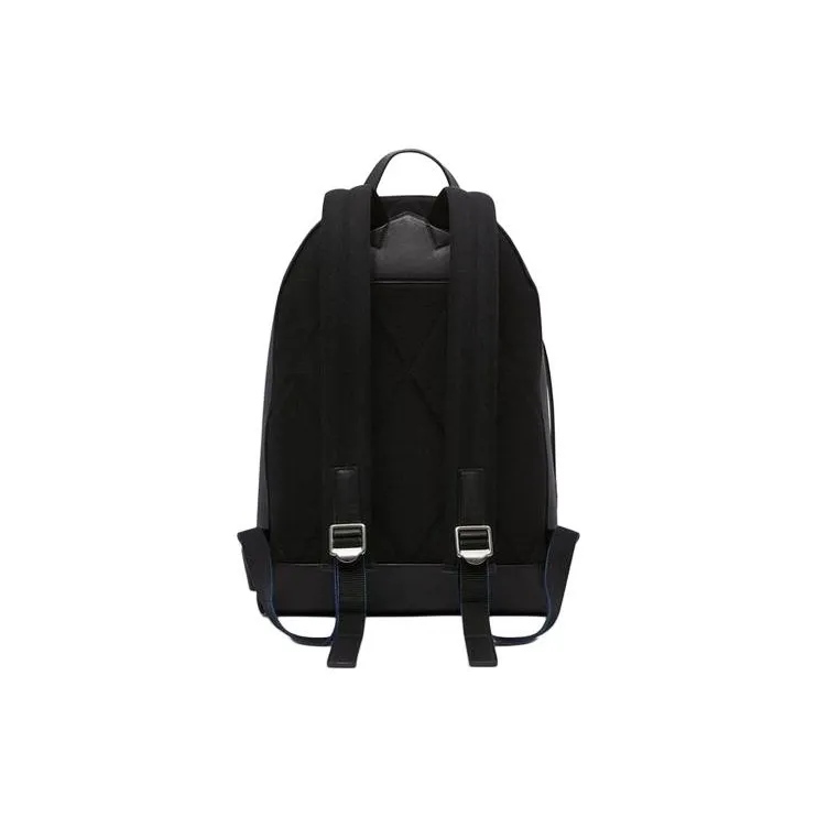 Burberry London Plaid With Leather Backpack Men's Marine Blue/Black-4