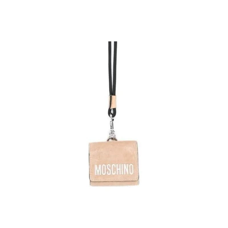MOSCHINO Logo-lettering Suede AirPods Case-0