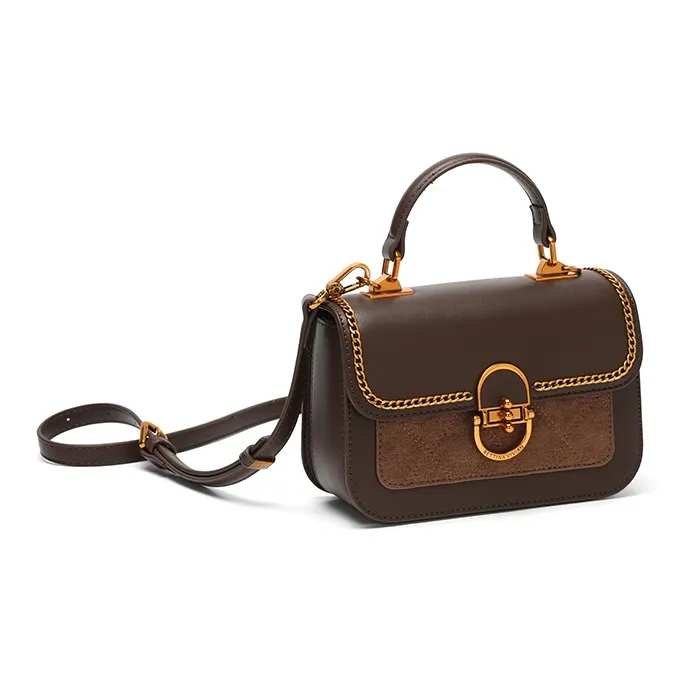 BETTINA VIVIAN PU Laminated Textile Shoulder Bag Crossbody Bag Handbag Regular Women's Coffee-2