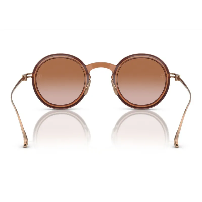 GIORGIO ARMANI Titanium Round Sunglasses Men's Brown-3
