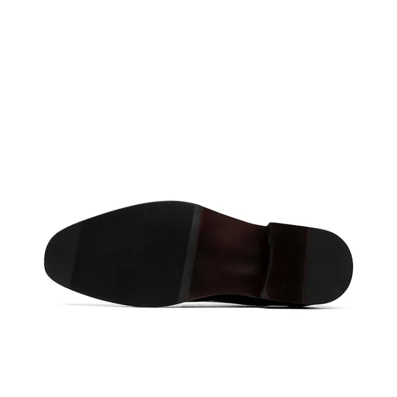 GZZ Dress Shoes Men Low Top Black-5