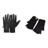 Black Half Finger+Windproof Glove