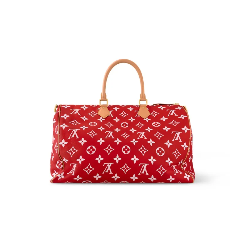 LOUIS VUITTON Speedy P9 Bandoulière 50 Monogram Leather Red-2