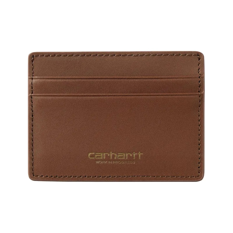 Carhartt WIP Cow Leather Card Holder Regular Unisex Tan-0