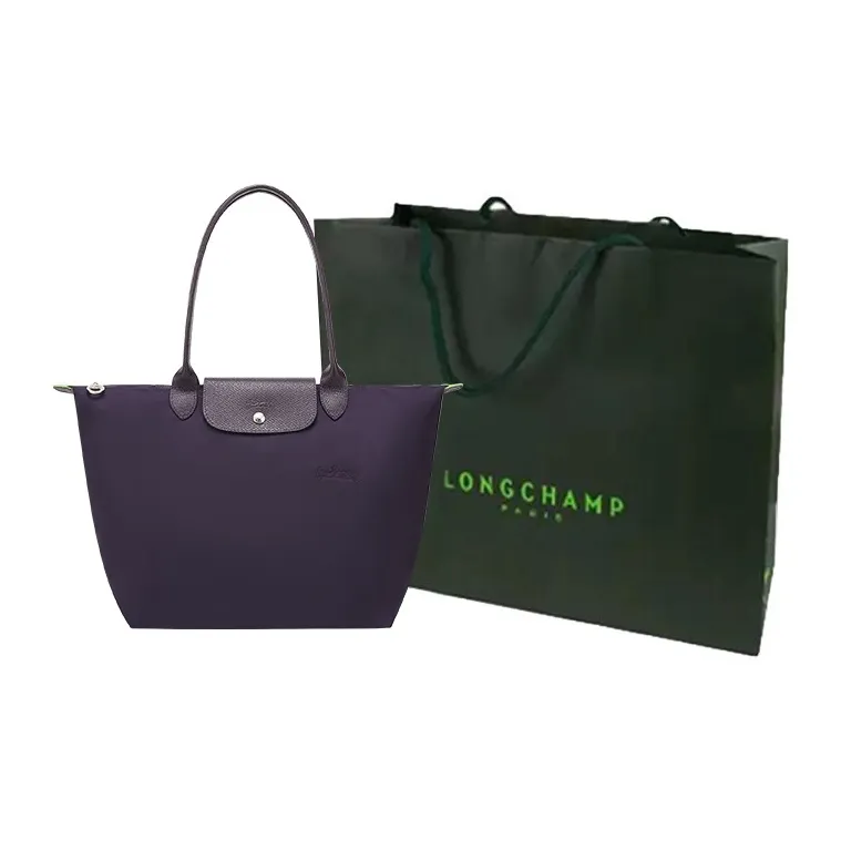 LONGCHAMP Le Pliage Green Recycled Polyamide Canvas Tote Bag Shopping Bag Handbag Medium Size Women's Overturned Basin-7