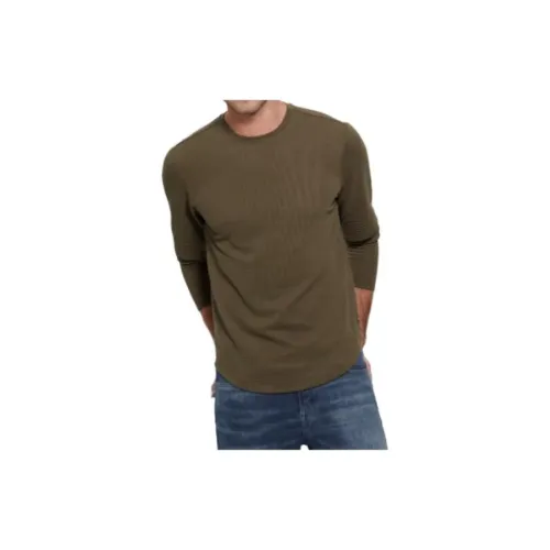 GUESS T-Shirts Men Olive Green