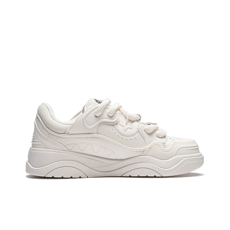 LiNing Low Top Skateboard Shoes Men's Mist White-1
