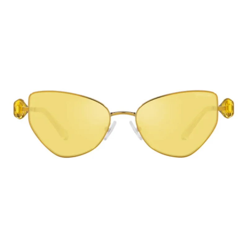 Swarovski Metal Irregular Shape Sunglasses Men's Gold-1