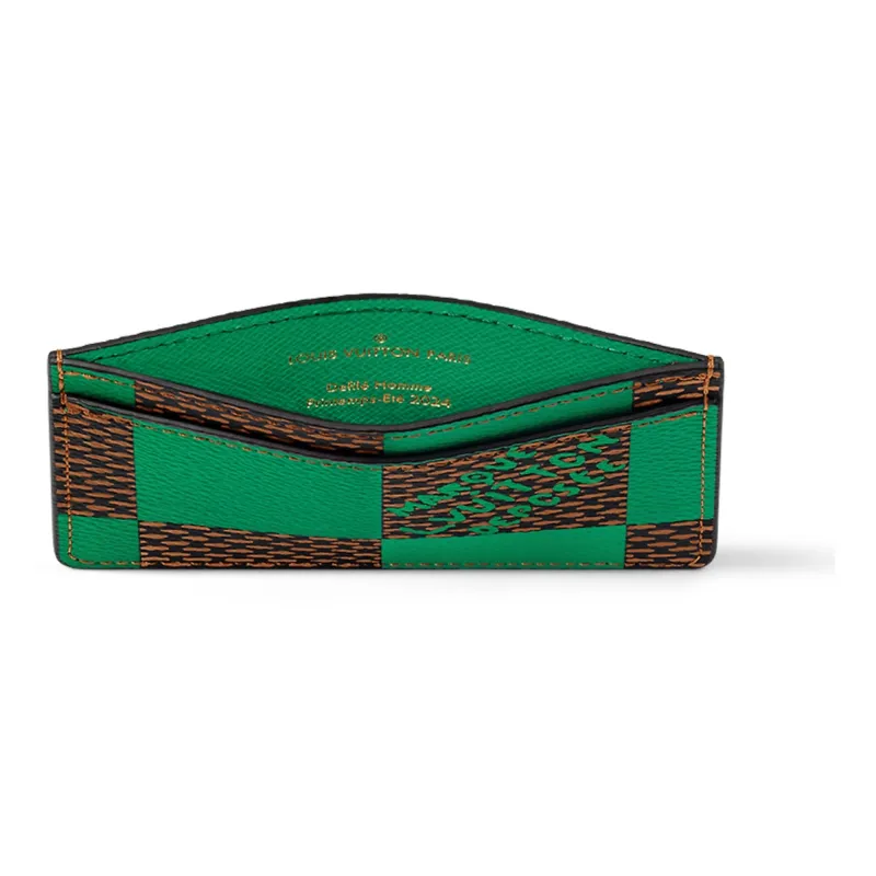 LOUIS VUITTON Porte Cartes Simple Damier Pop Green-2