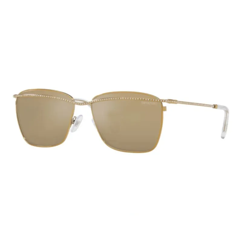 Swarovski Irregular Shape Sunglasses Men's Gold-1