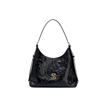 Simedin Cow Leather Women's Bag Versatile Tote Bag Commute Bag Crossbody Bag Shoulder Bag Unisex Deep Black/Milk White