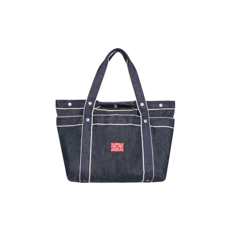EVISU Denim Tote Bag Shopping Bag Handbag Regular Unisex Blue-1