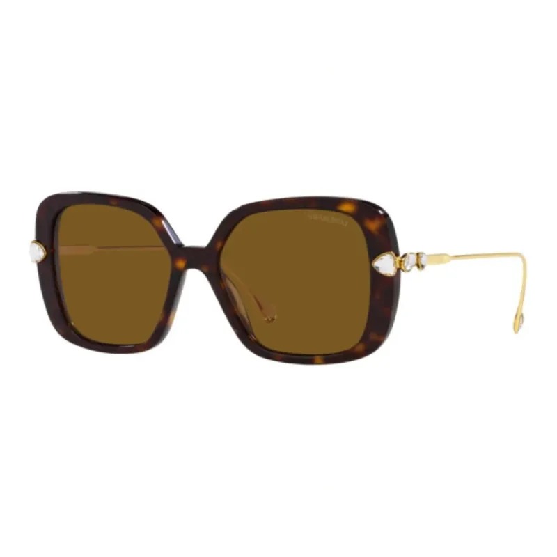 Swarovski Irregular Shape Sunglasses Women's Tortoiseshell-1