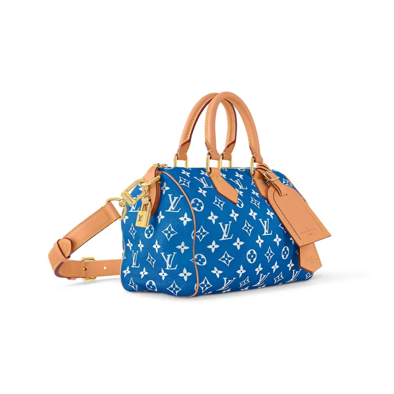 LOUIS VUITTON Speedy P9 Bandoulière 25 Monogram Leather Blue-1