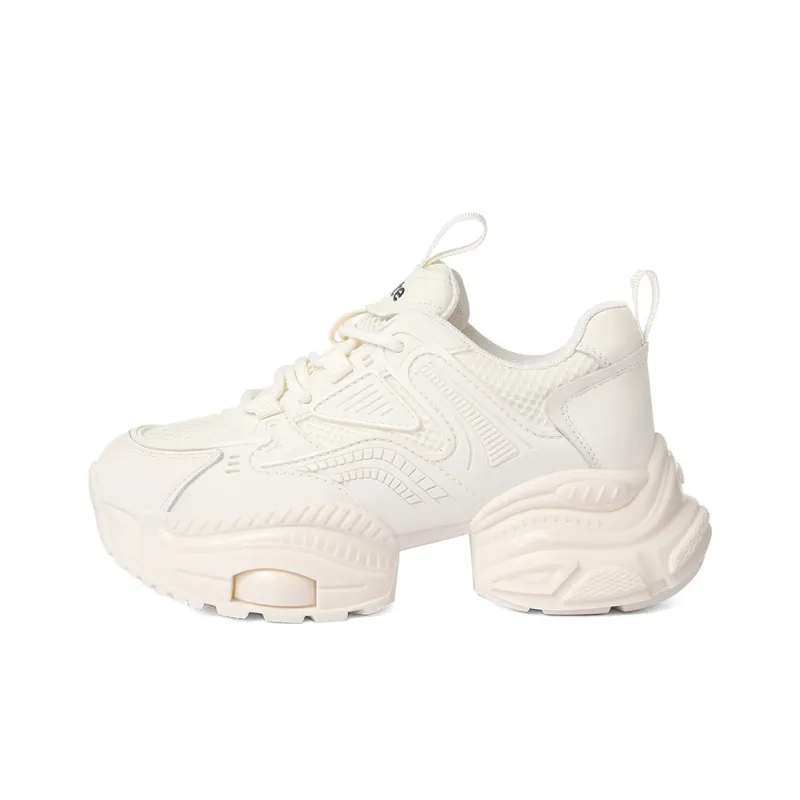 Golden Silk Rabbit Slip-Resistant Breathable Height Increasing Low-Top Chunky Sneakers Women's-6