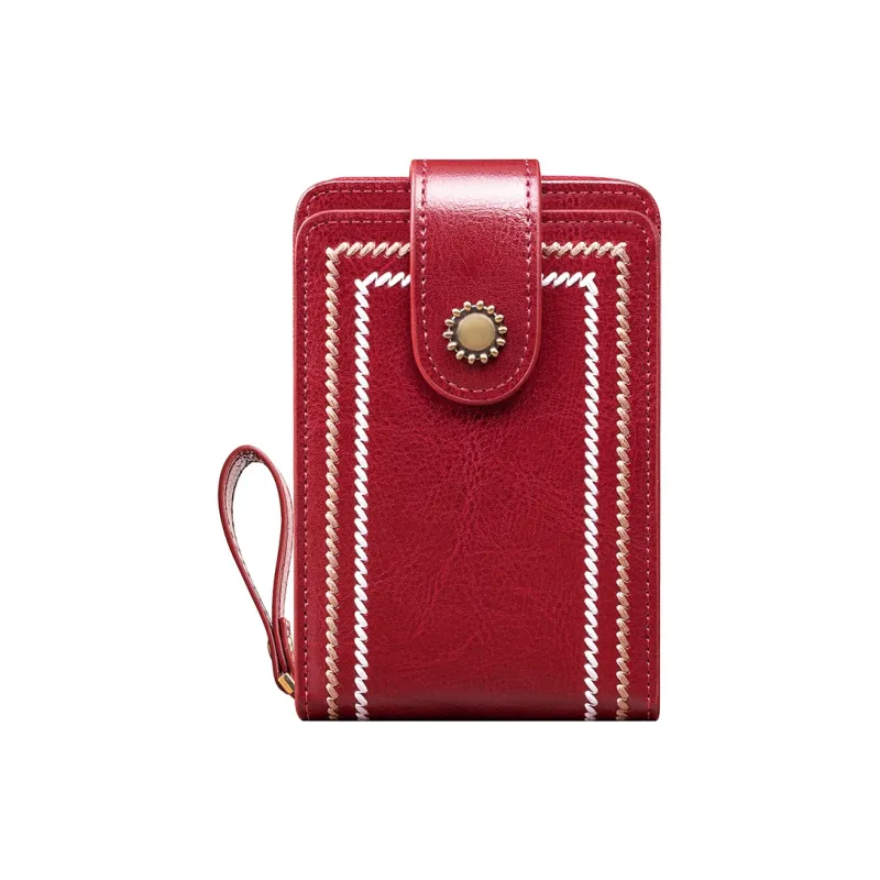 Banyanu Cow Leather Card Holder Regular Women's Jasper/Burgundy/Black/Peacock Blue/Brown/Antique Yellow-23