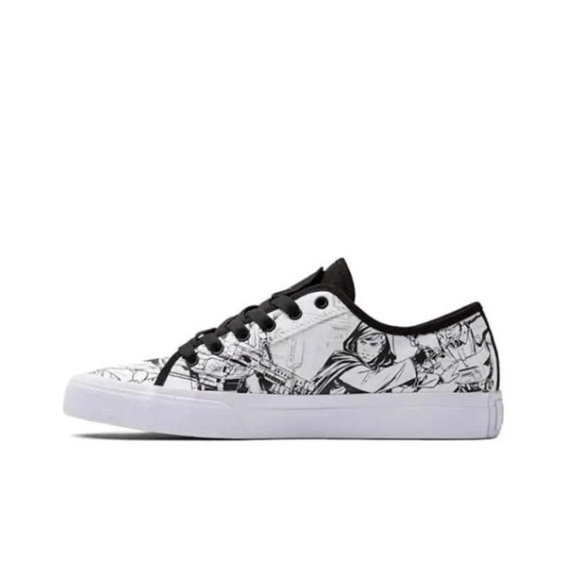 XINGZHAN x DC Shoes Slip-Resistant Cushioning Wear-Resistant Low-Top Skateboard Shoes Women's White Black-0