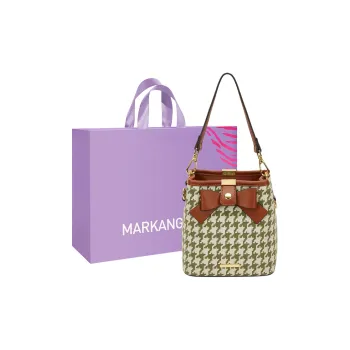 MARKANGARO PU Bucket Bag Women's Green Wild Brown