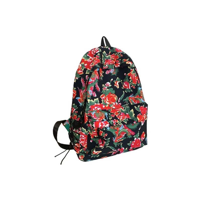 UNITE STAR Nylon Versatile Students Large Capacity Campus Backpack Regular Unisex Red/Black/Green-8