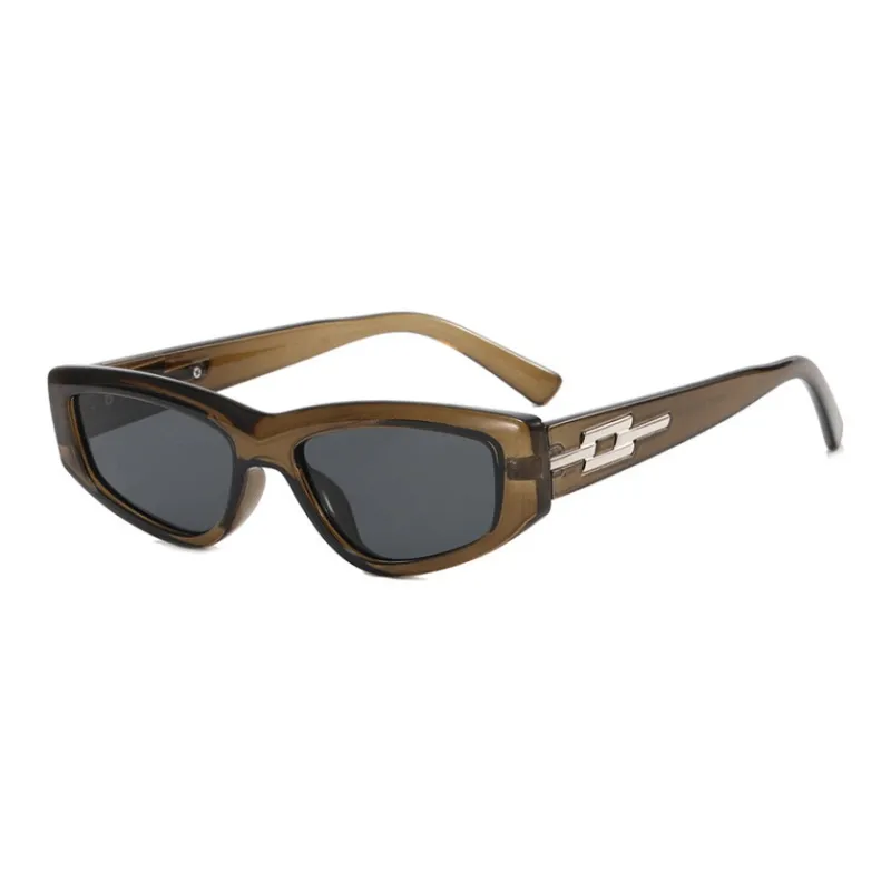 PLASTIC BRAIN Butterfly Sunglasses Unisex Champagne Transparent Green-2