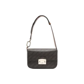 Furla Metropolis Collection Leather Handbag Shoulder Bag Women's Brown