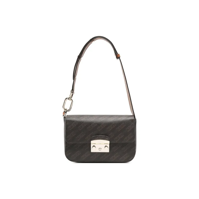 Furla Metropolis Collection Leather Handbag Shoulder Bag Women's Brown-0