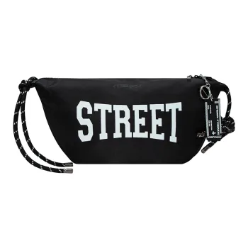 GF Nylon Crescent Bag Shoulder Bag Crossbody Bag Medium Size Unisex Black