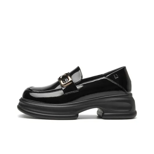 Spider King Loafers 5cm Women's Black