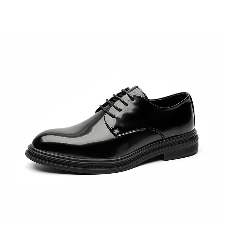GZZ Dress Shoes Men Low Top Black-1